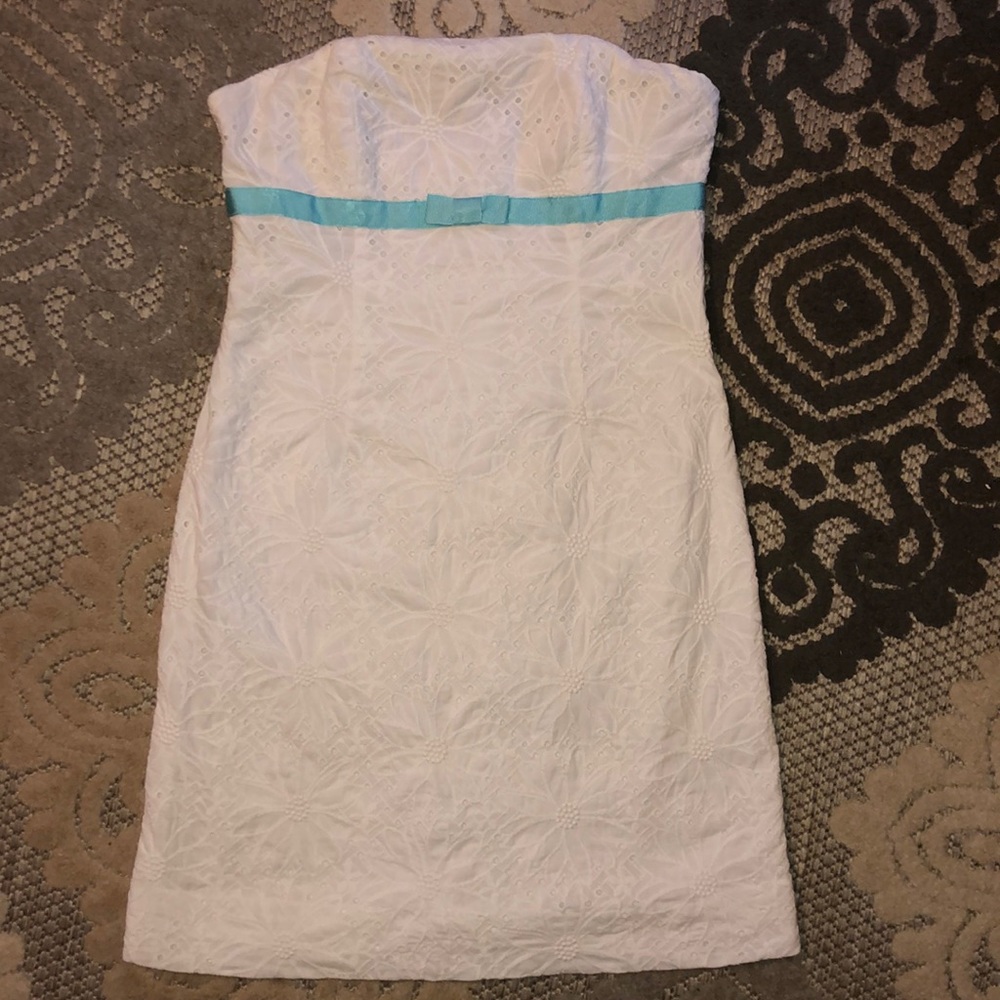 Lilly Pulitzer sz 4 white eyelet strapless dress